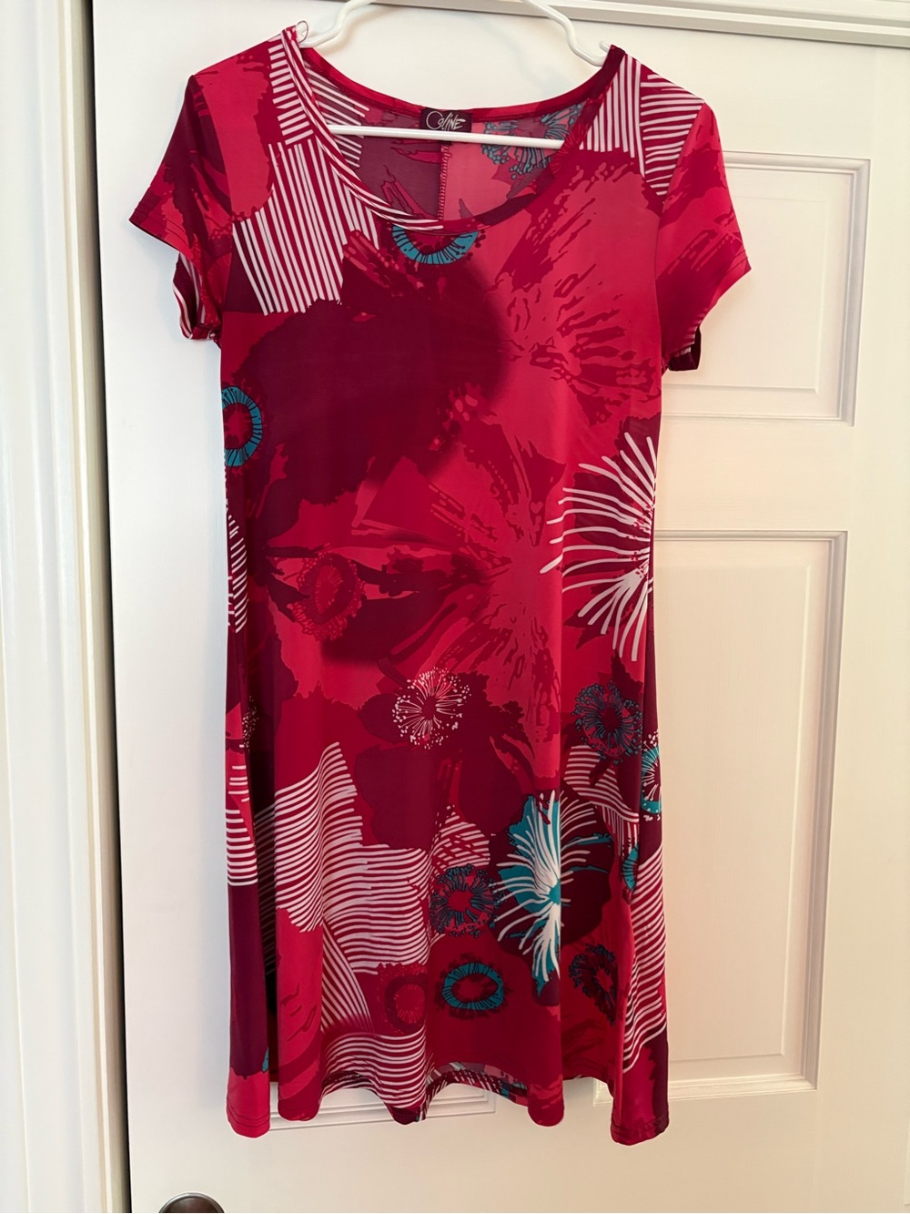 Floral Midi Dress with Teal Accents
